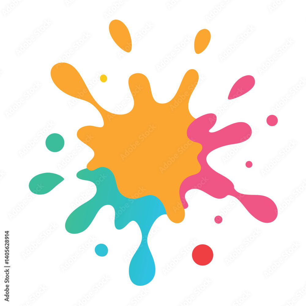 Abstract Watercolor Splash on Bright White Canvas