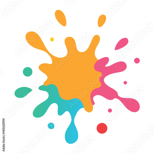 Abstract Watercolor Splash on Bright White Canvas