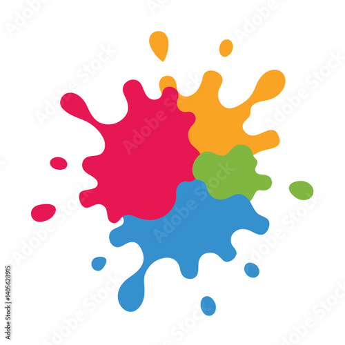 White Background With Watercolor Splash Elements