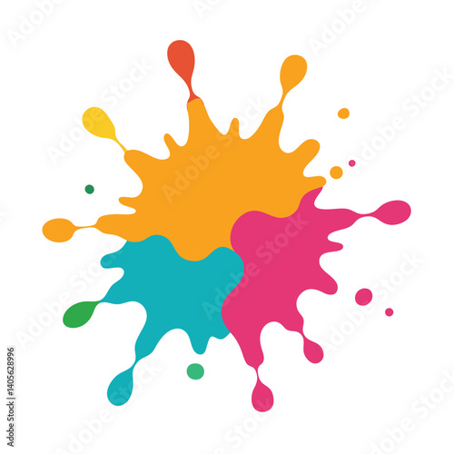 Colorful Watercolor Forms on White Background