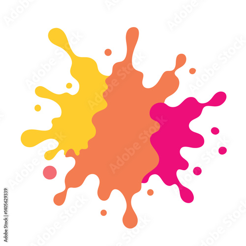 Watercolor Splash Set on Transparent Canvas