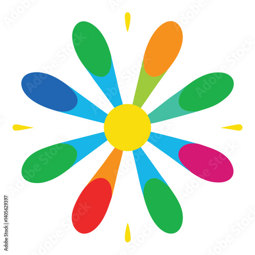 Central Point Exploding With Vivid Rounded Colors