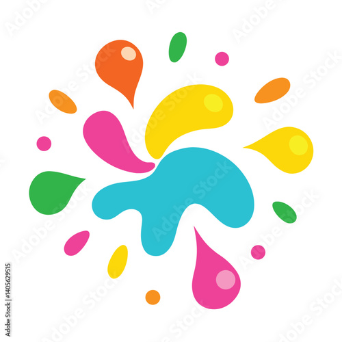 Whimsical Splash of Rounded Candy Colored Elements