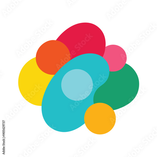 Overlapping Rounded Colors in Abstract Composition