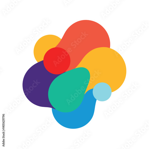 Soft Abstract Composition of Rounded Colorful Shapes