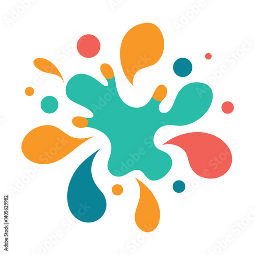 Colorful Geometric Shapes Forming Abstract Splash