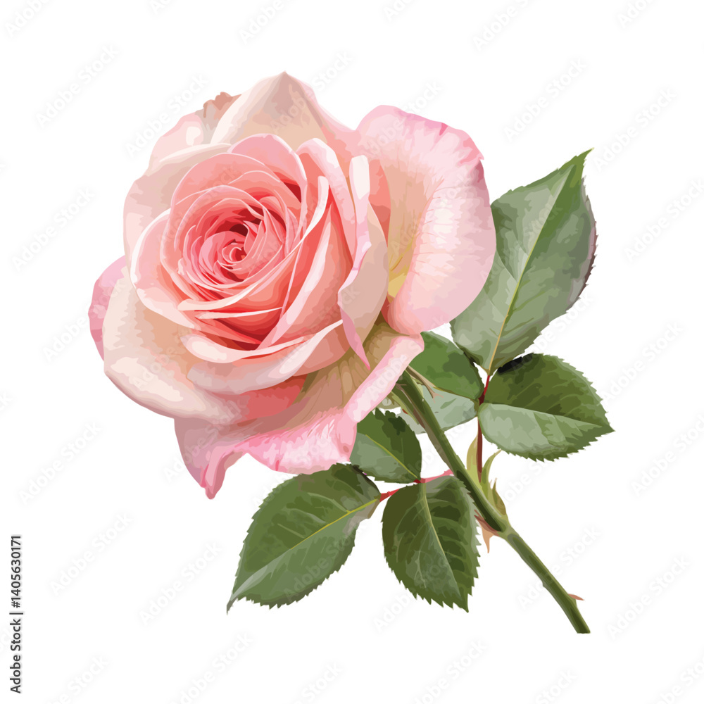 Fototapeta premium pink rose isolated on white background