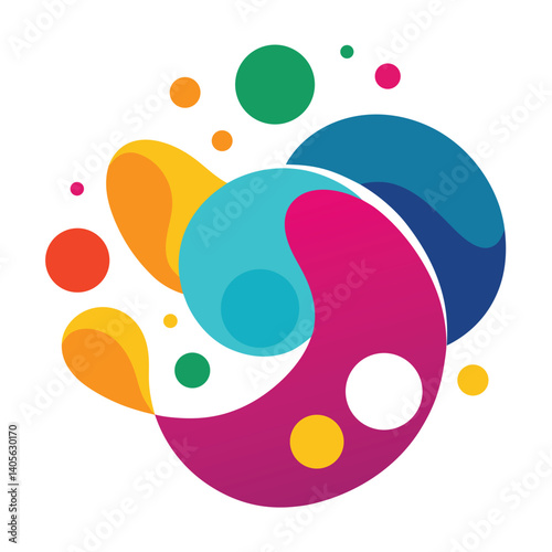 Colorful Abstract Bubbles in a Splash Formation