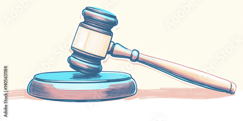 Obraz na płótnie Contemporary Gavel Illustration with a Soft Gradient Background
w salonie
