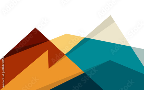 Mountain Abstract Wall Art Landscape Geometric Design Vector Background. Modern Art Mountain Vector