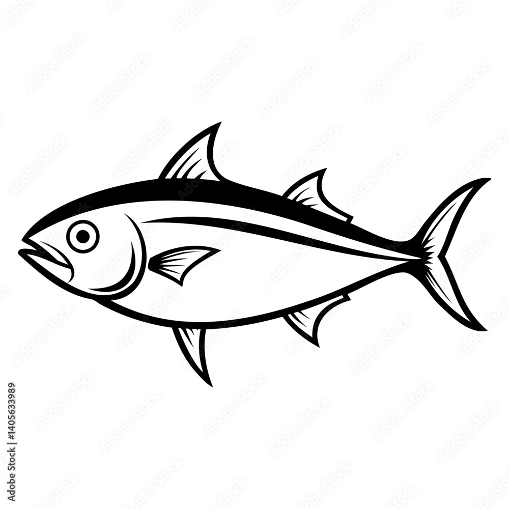 High-Quality Black Tuna Fish Vector Silhouette Design on Transparent Background High-Quality Black Tuna Fish Vector Silhouette Design on Transparent Background
