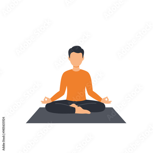 Inner Peace Meditation: A simplified, clean illustration of a person in a meditative pose, radiating serenity and focus. The image captures a state of calm and mindfulness.