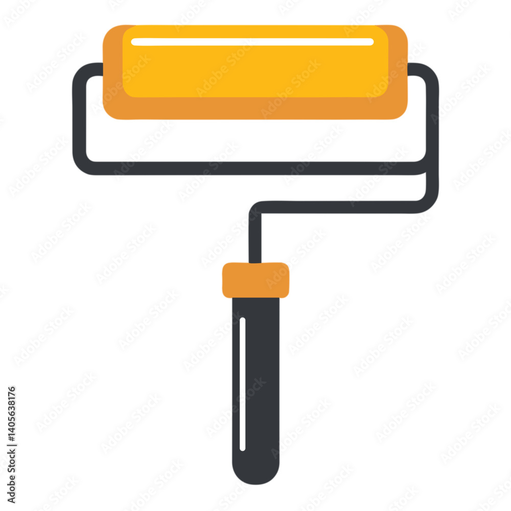Minimalist paint roller icon design with clean lines Minimalist paint roller icon design with clean lines