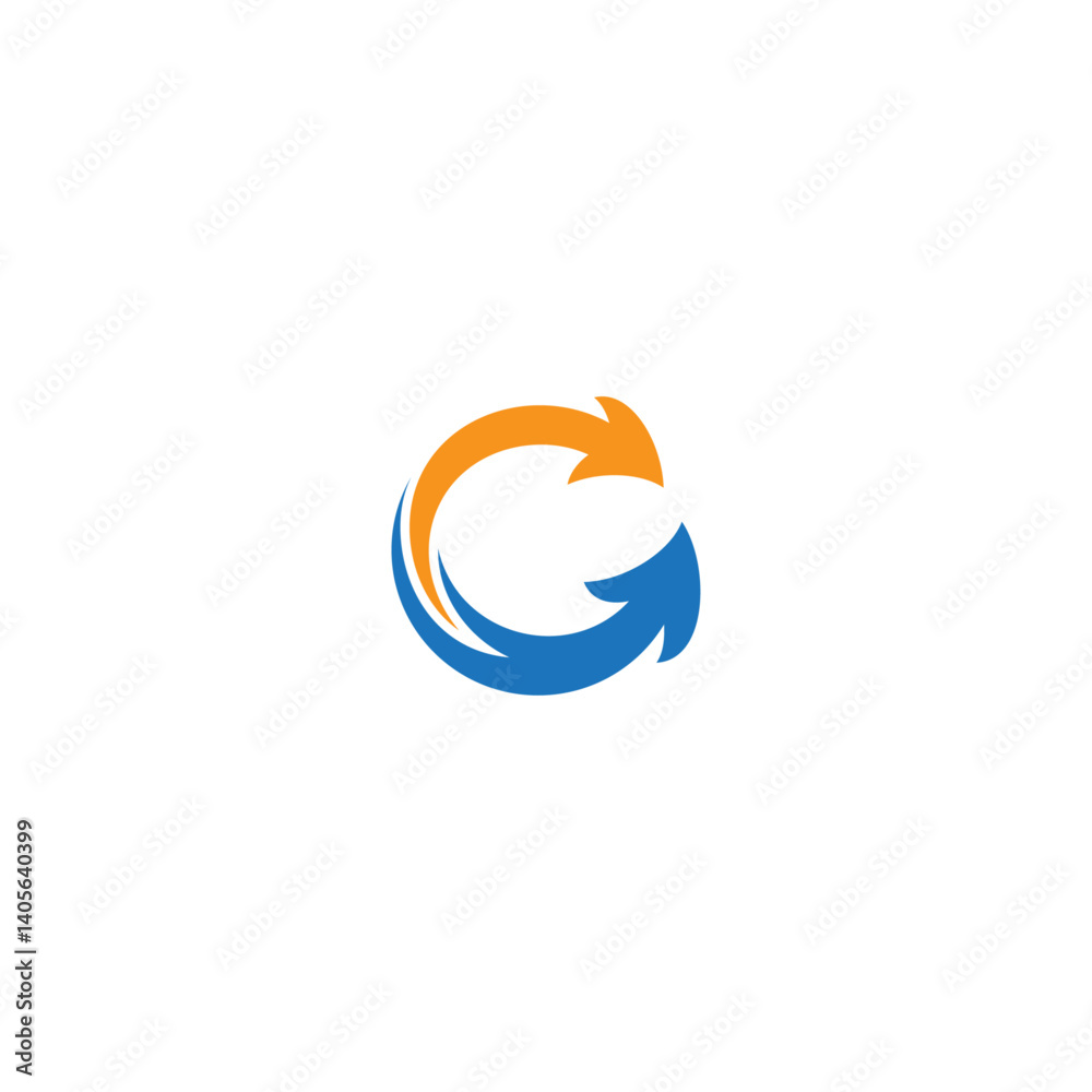 C letter logo with arrow combination in flat design style C letter logo with arrow combination in flat design style