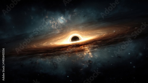 Black hole with accretion disk in outer space