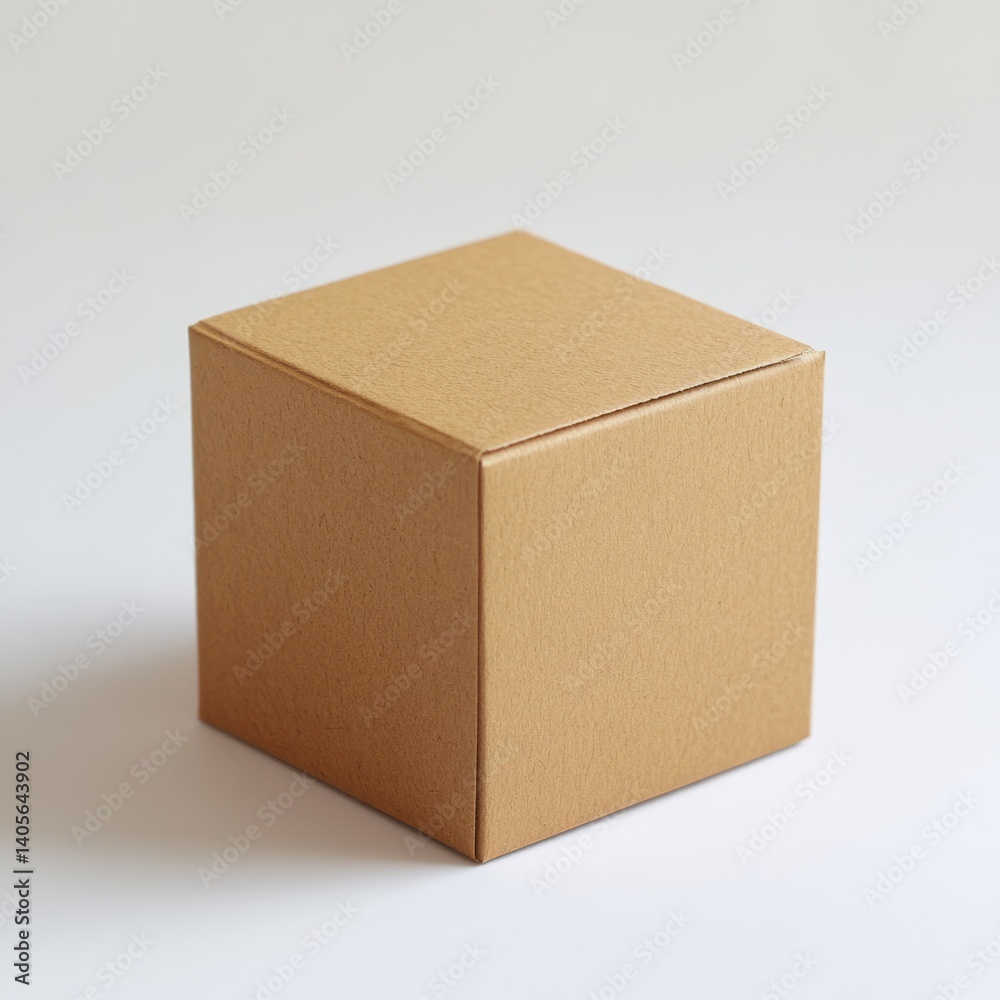 Fototapeta premium A blank kraft paper box mockup