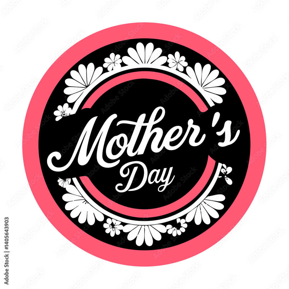 Mother day Typography Floral Logo on white background Mother day Typography Floral Logo on white background