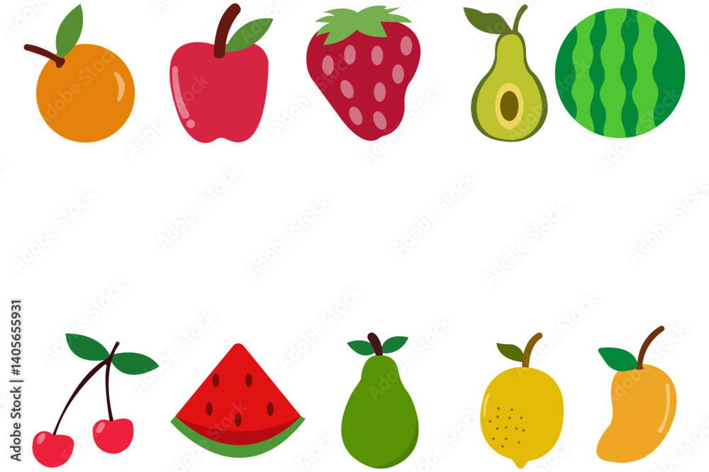 Obraz premium Fruits Vector Illustration