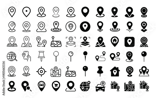 Minimalist Vector Pack: Location Icons for Seamless Navigation Design – Perfect for Your Next Project
