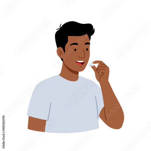 Man with Tablet: A young man of color is holding a tablet. expressing in the simple act of health and well being in a moment of everyday life.