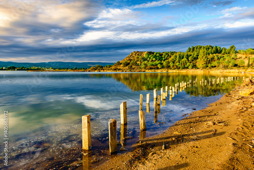 Spectacular landscape in the town of Peyriac-de-Mer south of France