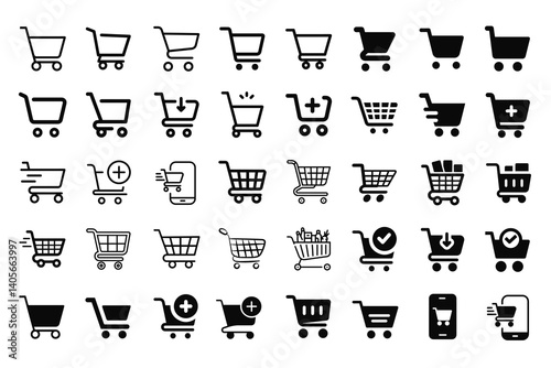 Minimalist Vector Pack: Shopping Cart Icon – Perfect for E-commerce and UI Designs