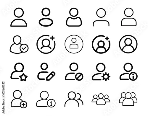 Profile Icon,Modern and minimalist vector pack featuring a sleek user icon, perfect for digital platforms, social media, and app interfaces