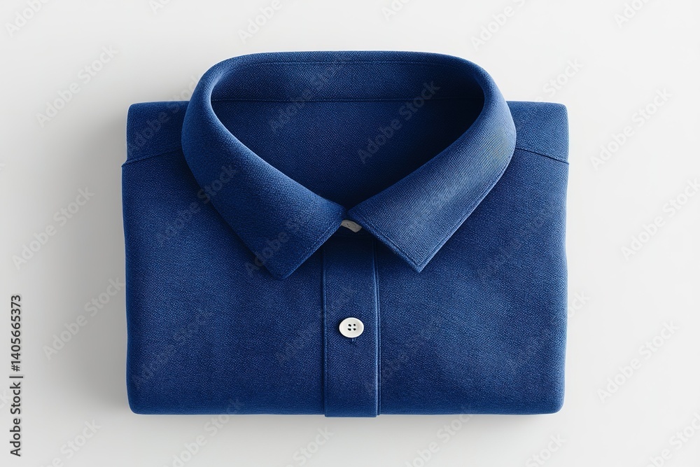Classic navy polo shirt folded neatly on a white surface for stylish presentation
