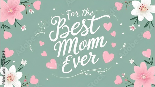 Flat Mother's Day Card Vector | Elegant Pastel Design | Minimalist Floral Art
