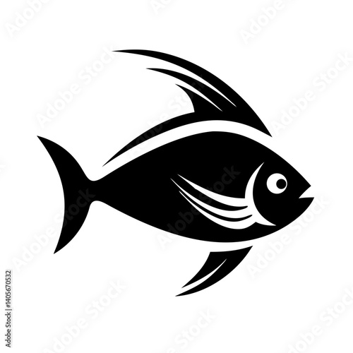 Vector illustration of an isolated sea animal fish on a white background