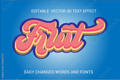  Fruit 3D Vector Text Effect Fully Editable High Quality 