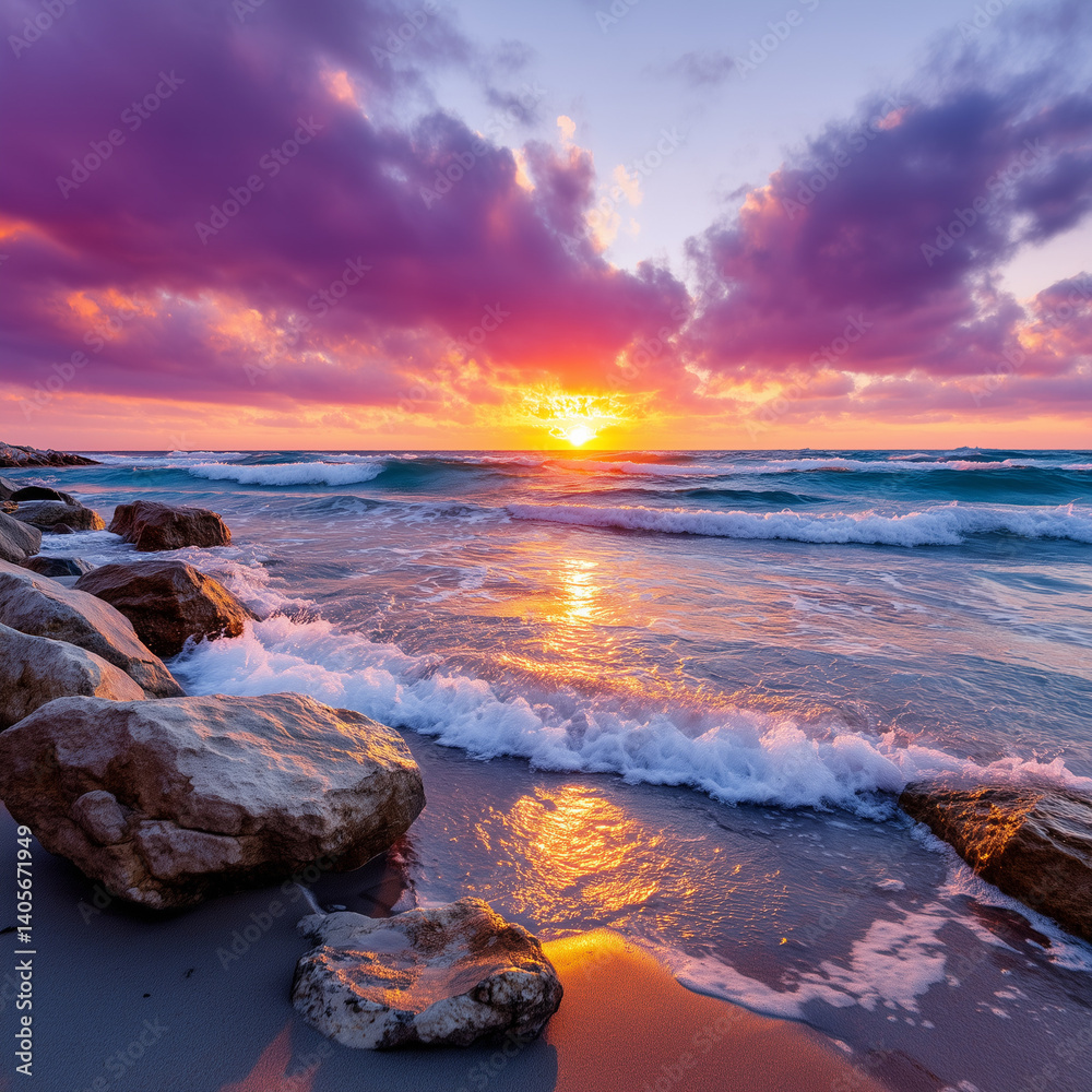 Obraz premium sunset on the beach