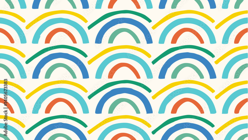 Obraz premium Memphis geometric seamless pattern. Cute kid doodle design. 8