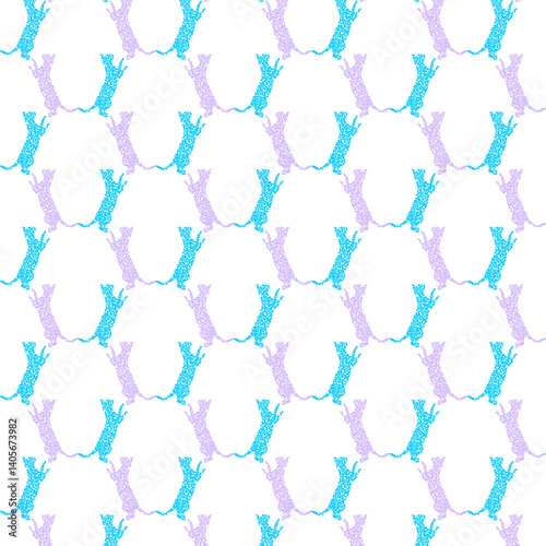 Seamless pattern _ cat 4 for wrapper design, packaging or printing on textiles, wallpaper. Colored background