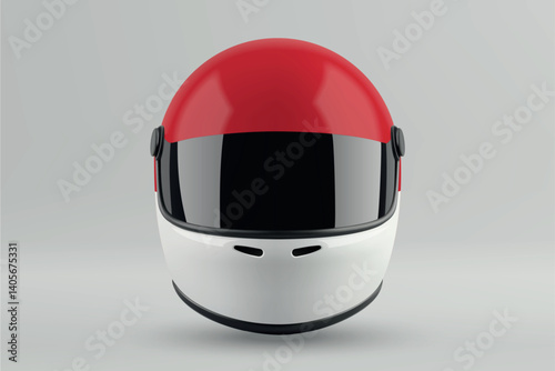 Obraz na płótnie Front view of racing helmet featuring Monaco flag colors w salonie