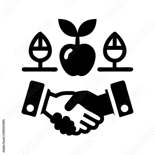 Fair Trade Handshake Symbol on Sustainable Background  