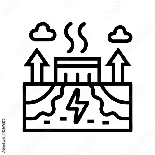 Geothermal energy icon representing sustainable power production  