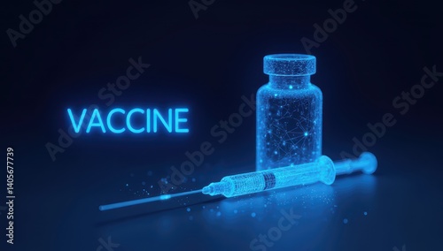 Vaccine Vial and Syringe: Medical Concept