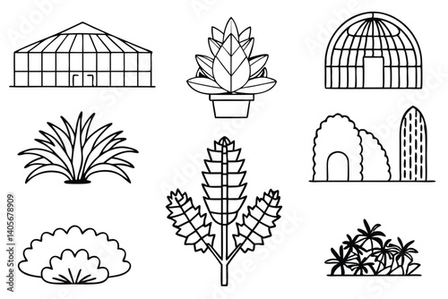 botanical garden line art peaceful nature inspired sketches