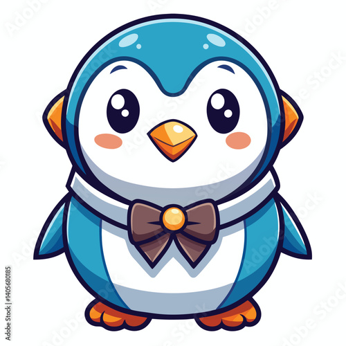 Cute penguin with bowtie