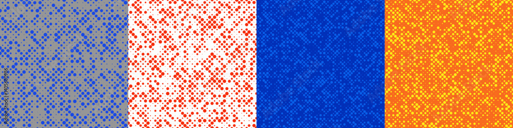 Abstract random halftone dot pattern set