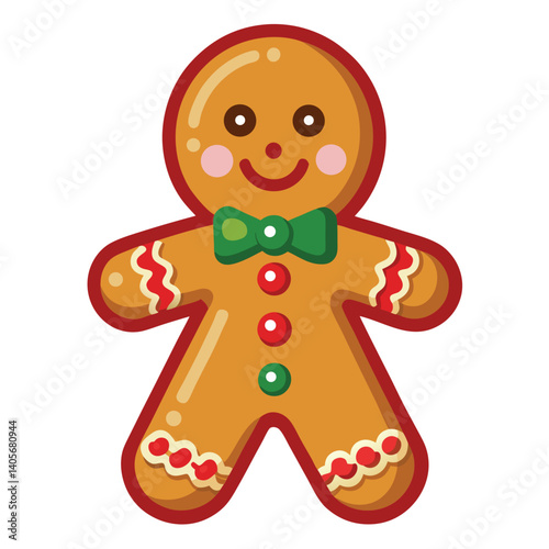 Christmas gingerbread cookies clipart on white background 