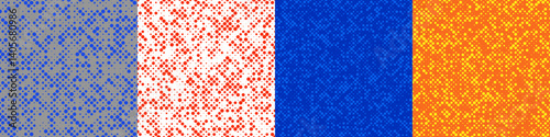Abstract random halftone dot pattern set