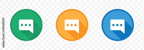 Chat Box with Lines Representing Message or Conversation Icon Design on Transparent Background. EPS 10.