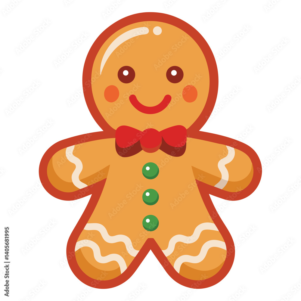 Obraz premium Christmas gingerbread cookies clipart on white background 