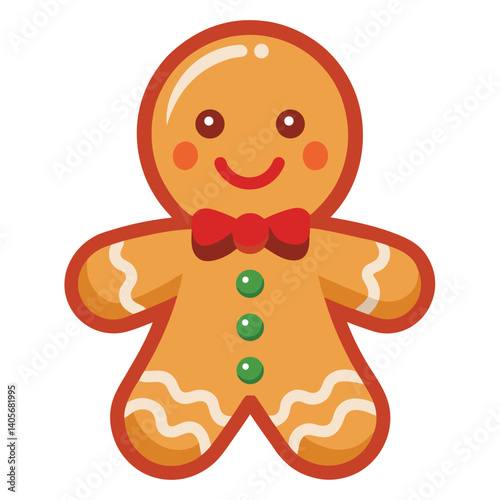 Christmas gingerbread cookies clipart on white background 