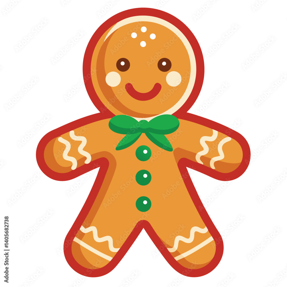 Obraz premium Christmas gingerbread cookies clipart on white background 