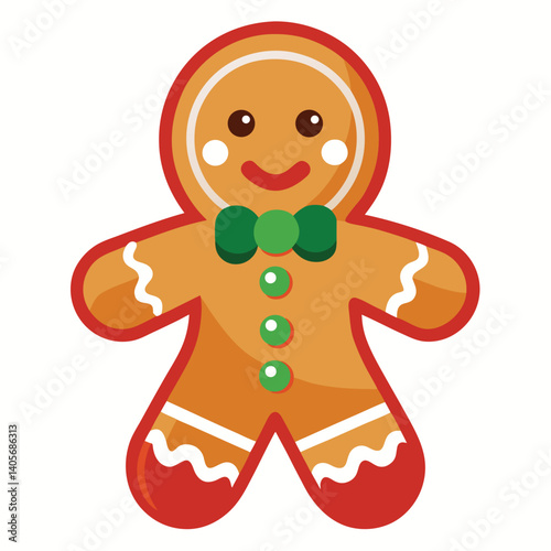 Christmas gingerbread cookies clipart on white background 
