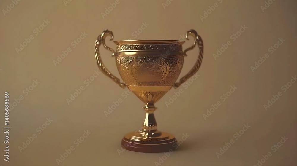 Shiny Golden Trophy on Minimal Background Symbolizing Achievement and Success Shiny Golden Trophy on Minimal Background Symbolizing Achievement and Success