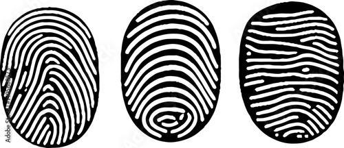 Set fingerprint scanning icon sign. Fingerprints icon set vector isolated. 